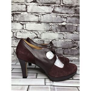 Clarks Artisan Purple Suede Leather Lace Up MaryJane Heels Women’s Sz 9M US/40EU